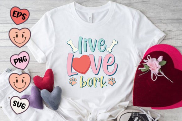 Live Love Bork Dog Quote SVG PNG Review for Real Embroidery Projects