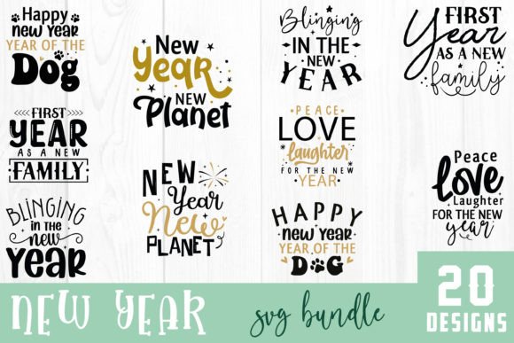 New Year Quote SVG Bundle for Real Embroidery Projects